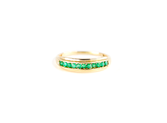 14k Emerald Channel Set Ring