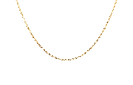 14k Opera Length French Rope Chain Necklace